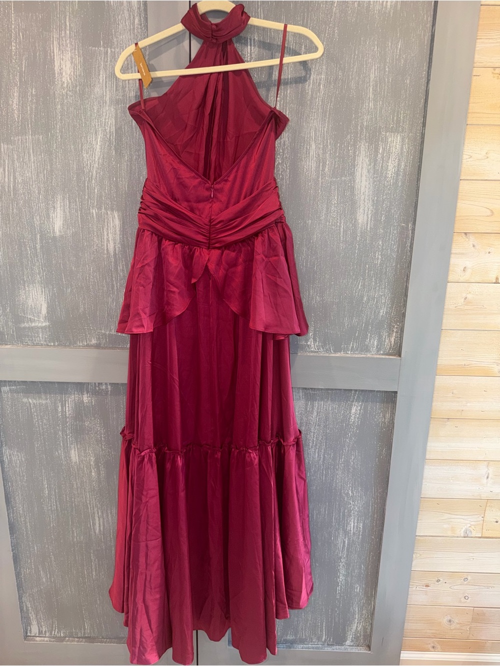 Few Moda Sintra Magenta Satin Halter Maxi Dress – Size 2 NWT - Picture 6 of 13